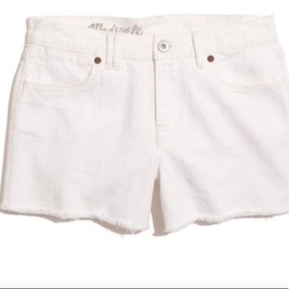 madewell white denim shorts